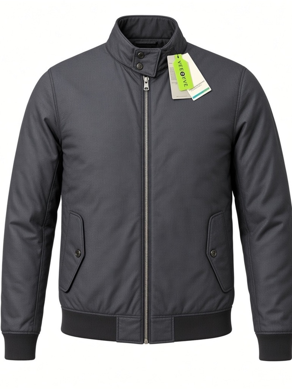 Scotch & Soda Charcoal Gray Quilted Puffer Bomber Jacket